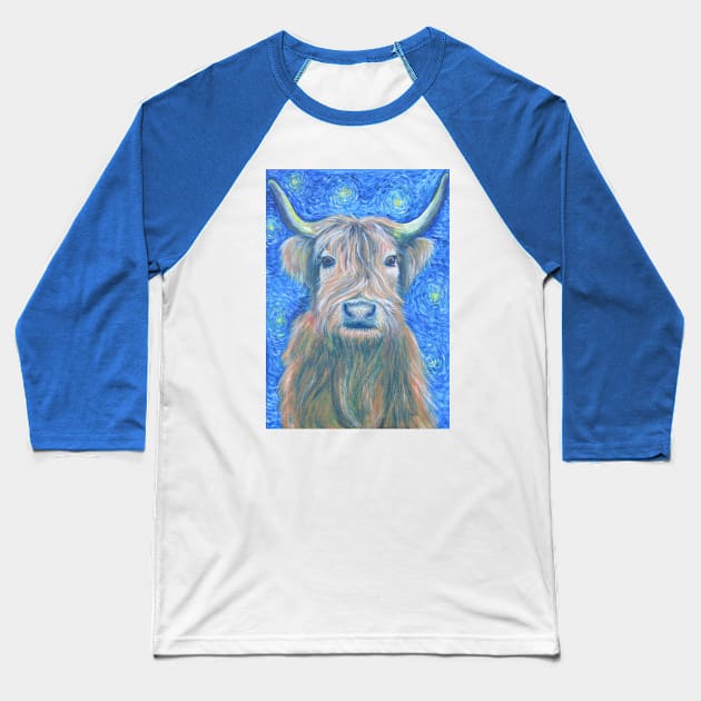 Starry Night Coo Baseball T-Shirt by TimeTravellers